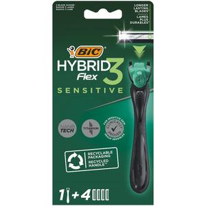 BIC Hybrid 3 Sensetive barberskraber + 4 hoveder