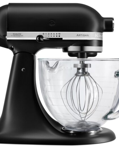 KitchenAid Artisan KSM156 røremaskine, matsort, glasskål