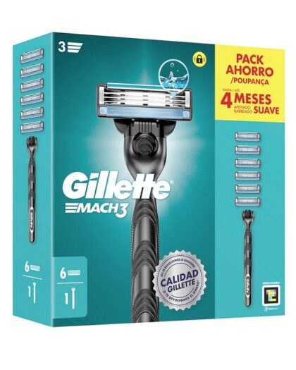 Gillette - Mach 3 Barberskraber + 6 Barberblade